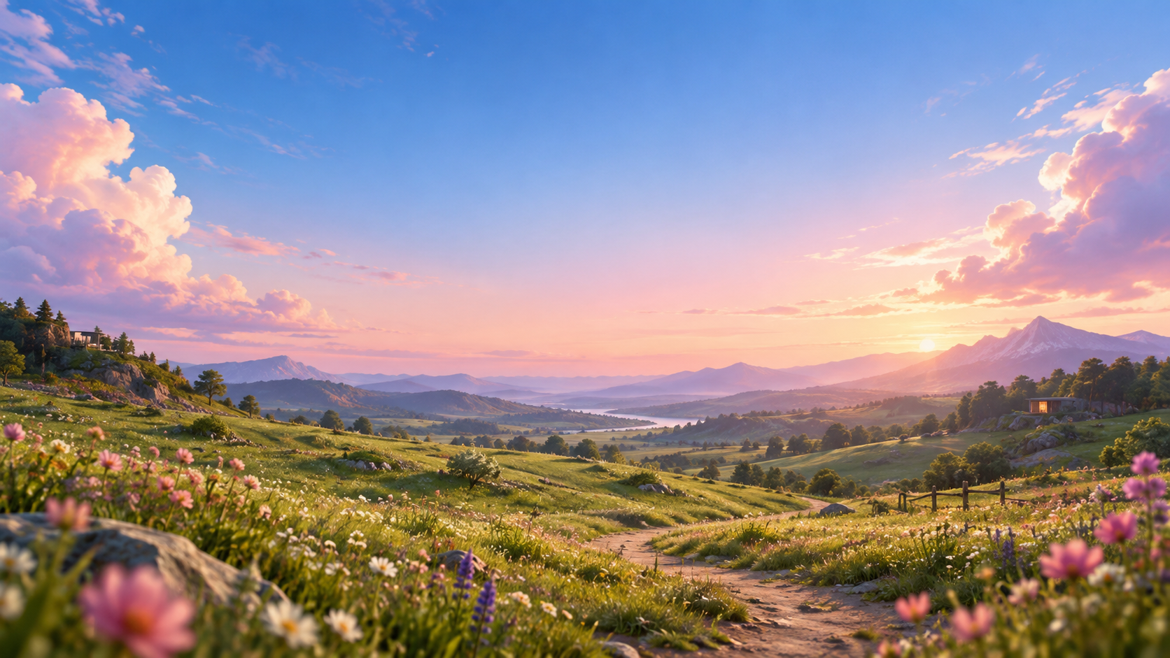 Scenic sunrise landscape